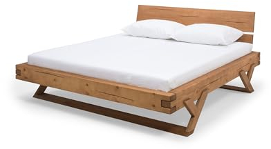 Dynamic24 Balkenbett 140 x 200cm Massivholz Bettgestell Doppelbett Ehebett Bettrahmen