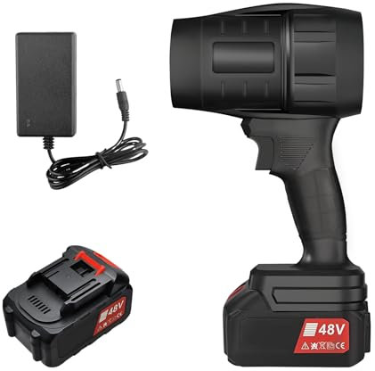 EliphonTowne Sèche-linge portable sans code pour voiture – Séchoir à main pour voiture, 1050 W haute puissance pour voiture, mini ventilateur turbo à main avec chargeur et batterie (1 batterie, 21 V)