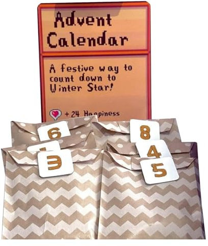 Stardews - Calendario de Adviento 2024, calendario de Adviento de manualidades de juegos de valles, calendario de cuenta regresiva de Navidad de 24 días con accesorios de adornos, simulador de granja,