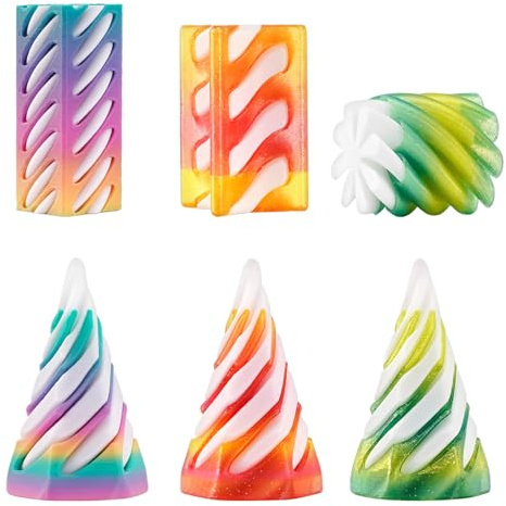 6 PCS Impossible Cone, 3D Stampato Spiral Cone Fidget Toy,Design Visivo a Spirale 3D Allevia L'ansia, Antistress Giocattolo per Bambini Regalo per Adulti Colorato