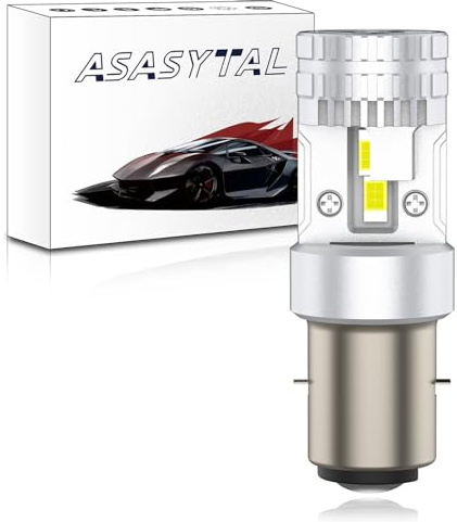 Asasytal Ba20d S2 LED Bombilla Faro de Motocicleta, DC 12V 35W Haz Alto/Bajo CPS Faro, 6500k Blanco Xenón Súper Brillante Lámpara Para la Motocicleta de Moto, Scooter, 1 Pieza