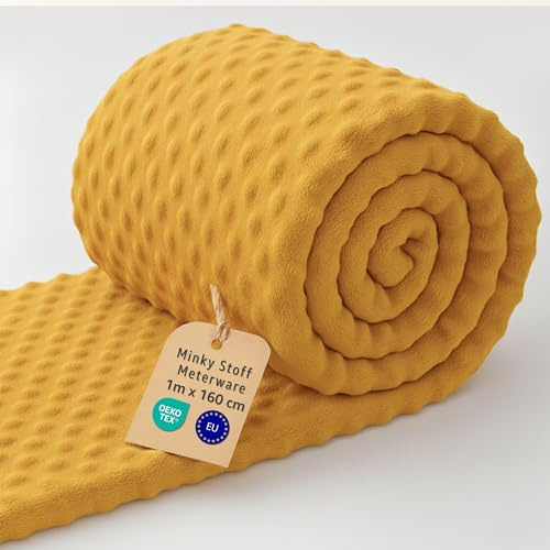 Tessuto minky al metro 1 M - Stoffa morbida per cucito creativo decorazione Ideale per abbigliamento coperta plaid accessori e progetti sartoriali fai da te Oeko-Tex Toffee