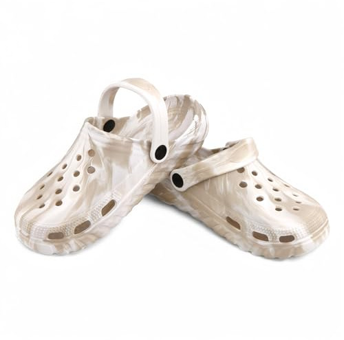 CHILLIFE Zoccoli Sanitari Donna, Bicolore, Scarpe da Lavoro, Ospedale, Giardino, Spiaggia, Leggere, Made in Portogallo, Panna, beige, 39 EU