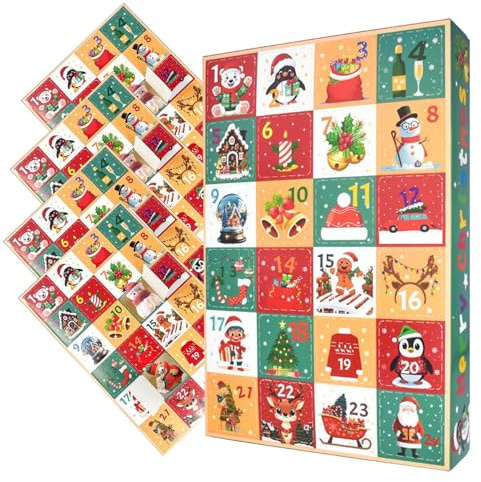 Calendario conto alla rovescia - Scatola decorativa per 24 giorni, scatola 'Avvento ricaricabile, supporto a , visualizzazione di eventi | Calendario delle attività di