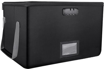 Coffre-fort ignifuge - Boîte à documents étanche, étui de documents juridiques, organisateur de rangement verrouillable | Protection sûre pour les lettres, les dossiers juridiques, les objets de