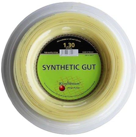 Kirschbaum Reel Synthetic Gut Tennis String, Natural, 1.30mm/16-Gauge