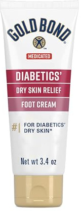Gold Bond Medicated Diabetics' Dry Skin Relief Foot Cream, Diabetic Foot Cream, 3.4 oz., Skin Protectant