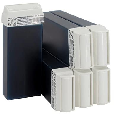 EpilWax Wachspatronen Set mit 6 Azulene Warmwachspatronen zur Haarentfernung Enthaarungswachs 100 ml Roll-on Nachfüller