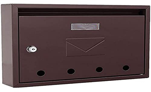 Rottner cassetta postale Imola Marrone, in acciaio, con design moderno e compatto, 4 fori per ispezione e targhetta portanome, di colore marrone.