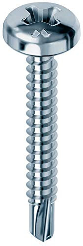 Mustad: 500 viti Drillex® Autoperforanti, Testa Cilindrica, 3.5x13 mm, Zincate Bianche