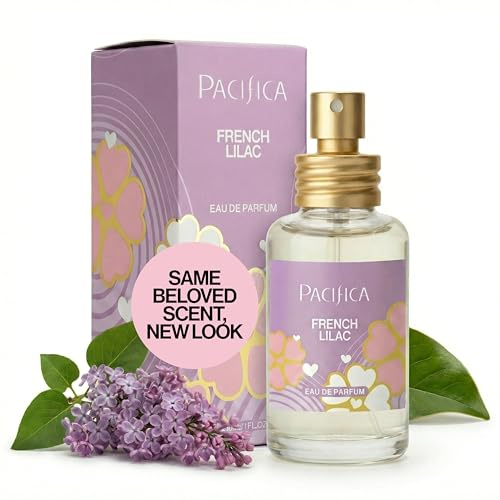 Pacifica French Lilac Spray Perfume – Clean Vegan Floral Fragrance for Women, Fresh-Cut Lilac & Powdery Magnolia Notes, Long-Lasting Romantic Spring Scent, 1 oz