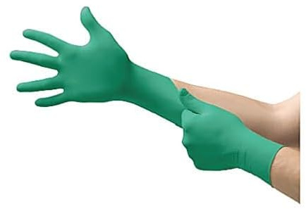 Ansell TouchNTuff 92-600 Disposable Nitrile Glove with Enhanced Chemical Splash Protection, Smooth, 4.7 mil, Powder-Free, Green, XL