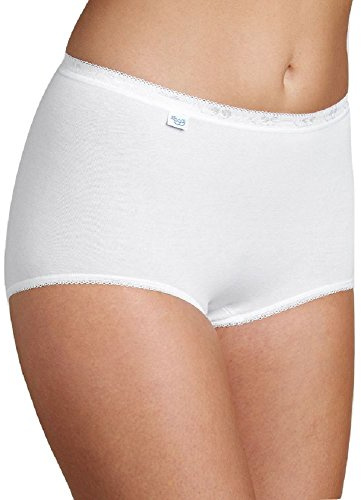 Sloggi Basic+ Maxi 4P, Culotte Taille Haute Femme, Blanc (White 0003), 52 (Taille Fabricant: 50) Lot de 4