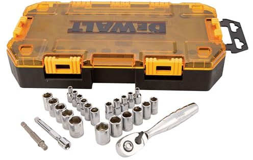 DEWALT Drive Socket Set, SAE/Metric, 1/4-Inch Drive, 25-Piece (DWMT73805)