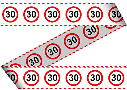 Nastro segnaletico con segnali stradali 30 anni - 15 metri