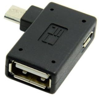 CY 90 Degree Right Angled Micro USB 2.0 OTG Host Adapter with USB Power for Galaxy S3 S4 S5 Note2 Note3 Cell Phone & Tablet