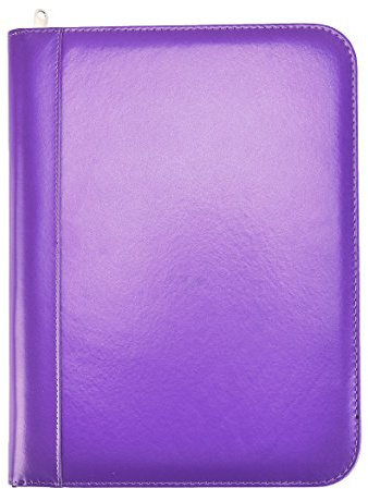 Arpan A4 Size PU Material Deluxe Conference Folder Portfolio Folder with Calculator, Writing Pad and Pen Holder for Executives Office Use 34 x 25cm (Purple)