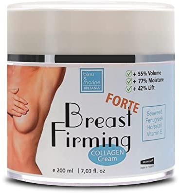Bruststraffunkesscreme Forte mit Collagen & Bockshornklee Straffung, Vergrößerung Creme für Brust Hals Dekolleté 200 ml Brustvergrößerung Creme bh Creme Breast Reshape