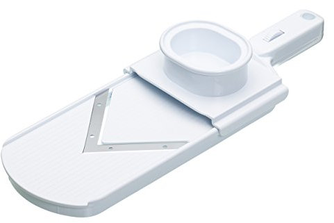 KitchenCraft Mandolina per Verdure con Lama a V, Acciaio Inox / Plastica, Bianco, 32 x 11 cm
