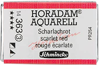 Schmincke – HORADAM® AQUARELL - feinste Künstler-Aquarellfarben, 363 Scharlachrot, 14 363 043, 1/1 Näpfchen