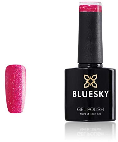 Bluesky Gel Nail Polish, Crystal Bright Pink SJ21, Glitter, Long Lasting, Chip Resistant, 10 ml (Requires Drying Under UV LED Lamp)
