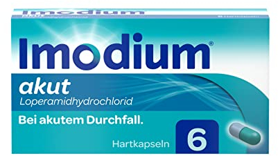 Imodium® akut Hartkapseln - Schnelle Hilfe bei akutem Durchfall - mit dem Wirkstoff Loperamid - Gut verträglich - 6 Kapseln