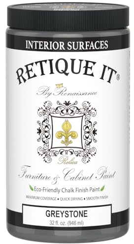 Retique It Chalk Furniture Paint, 32 Fl Oz (Pack of 1), 06 Greystone