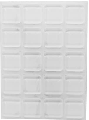 PHS Clear Rubber Bumpers, 1 in Square, 105 Pack