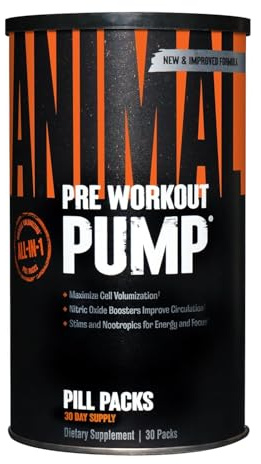 ANIMAL Pump – Power Capsules with creatine Matrix, Pump Boost, Energy Formula & antioxidants – Pre-Workout for Visible Pump, Volume & Muscle Growth – 30 Capsules