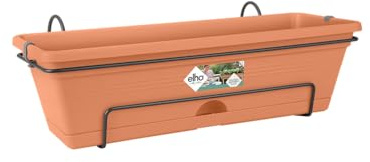 elho Green Basics Trough Allin1 50 - Planter for Balcony & Outdoor - Ø 49.0 x H 16.5 cm - Brown/Mild Terra