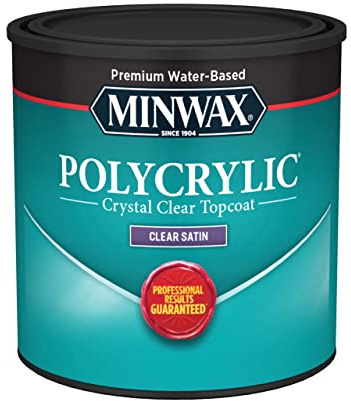 Minwax 233334444 Polycrylic Protective Wood Finish, Clear Satin, ½ Pint
