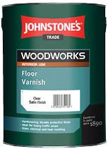 2.5 LTR JOHNSTONE'S WOODWORKS Water Based Polyurethane Floor Varnish Clear Gloss