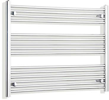 companyblue 950mm wide x 800mm high Heated Towel Rail Straight Flat Chrome Bathroom Warmer Radiator Rack Central Heating