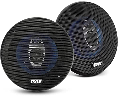 Pyle Auto Lautsprecher 13cm – 3-Wege Lautsprecher, Car Speaker Set 200W, Soundsystem Komplettset Auto, 4 Ohm Impedanz, ¾ Hochtöner, 1 Mitteltöner, Einbaulautsprecher mit ASV Spule, Autolautsprecher