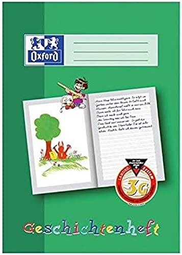 Oxford Geschichtenheft A4, Lineatur 3G (3. Klasse), 16 Blatt, grün, 10 Stück