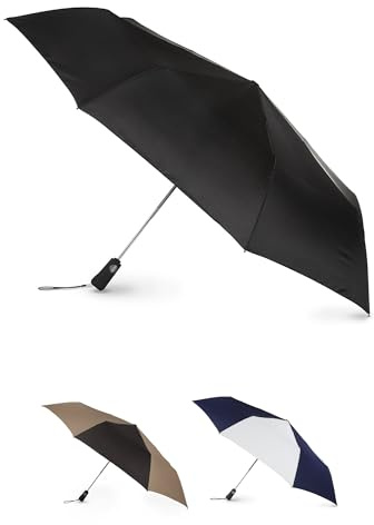 Totes Auto Open/Close Windproof Compact Large Golf Umbrella with UV and Water Repellant Protection