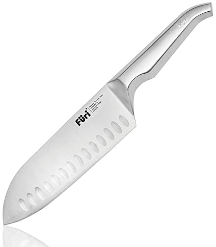 Furi Pro East/West Santoku Knife 17cm, Perfect Combination of a Large Chef's Knife and a Cleaver for Superior Cutting Performance and Versatility, Stainless Steel Blade, 25-Year Guarantee