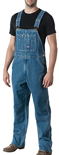 Walls Herren Stonewashed Denim Bib Overall, Stonewashed Denim, 32W / 30L