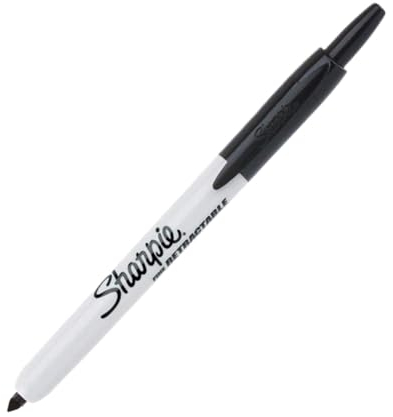 Sharpie retractable fine point permanent marker pen black ink x 1