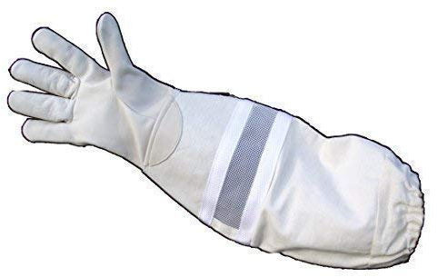 Echt Leder Spezial Imkerhandschuhe mit Ventilation - 3-fach Stulpe, innenbelüftet - Größen 7-11