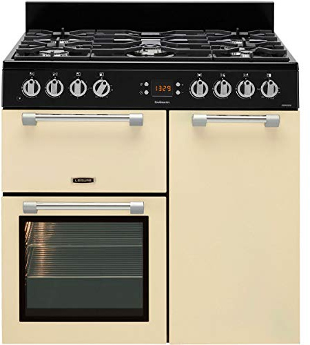 Leisure ck90 °F232 Freestanding Gas Hob a Black, Cream Colour – Kitchen (Kitchen Freestanding, Black, Cream Colour, Buttons, Rotary, Front, Electronic, LED)