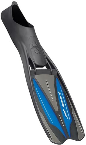 SCUBAPRO Jet Sport Full-Foot Diving Fins, Medium, Black/Gray/Blue