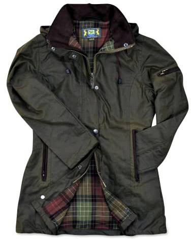 New Ashdown Slim Vaxjacka för kvinnor, Olivgrön, M