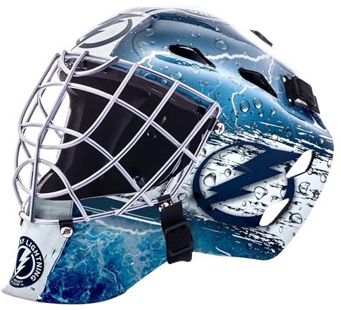 Franklin Sports Tampa Bay Lightning NHL Hockey Goalie Face Mask - Goalie Mask for Kids Street Hockey - Youth NHL Team Masks for Kids