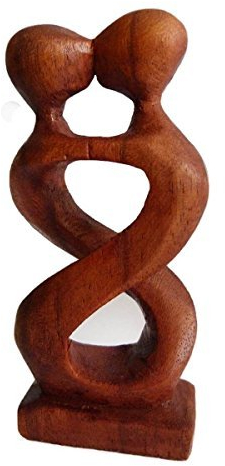 Simandra träfigur skulptur abstrakt träfigur staty Afrika Asien handarbete dekoration tvåfärgad Art_Deco 20 cm BRUN