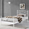 [en.casa] Metallbett 120x200 Weiß mit Lattenrost Jugendbett Bett Metall Bettgestell