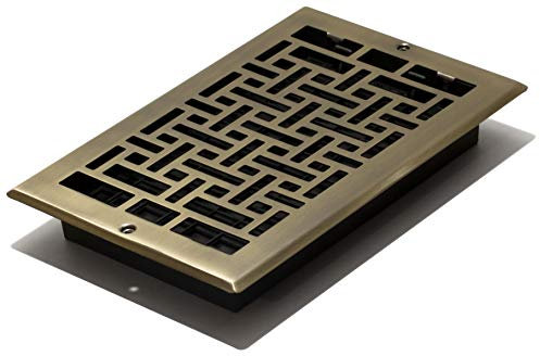 Decor Grates AJL610W-A Oriental Wall Register, Antique Brass Finish, 6x10