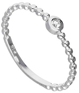 Bague Perlée en Argent 925/1000 et Oxyde de Zirconium Avril - Tailles 48 à 63