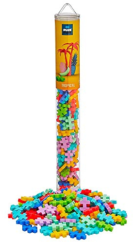 PLUS PLUS Building Blocks Toy - 100 pc Kids Construction Toys, Creative Learning Resources and STEM Play for Home and Travel - Girls and Boys Toys Age 5 Plus - Tropical 100 Pieces