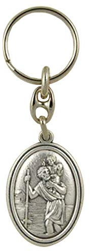 Saint Christopher Italian Silver OX Key Ring Chain, Excellent Craftsmanship and Made in the USA (760-61) by McVan, Inc.